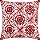HWY 50 Red Decorative Throw Pillow Covers 18x18 Inch (1 Piece), Embroidered Cotton Farmhouse Cushion Cover Pillow Case for Sofa Couch Living Room Bed, Little Sunflower by CozyNest Decor