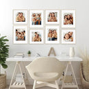 Camden Reed Arcadia 8 Piece Oversized Gallery Wall Frame, 11x14 and 11x11 inch matted frames for featuring 8x10 and 8x8 Inch Photographs or Art Prints, Natural Finish by CozyNest Decor