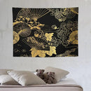 HZOHNAGO Japanese Tapestry Gold Flowers Umbrella Fan Pattern Printed Wall Tapestry Painting Wall Hanging for Bedroom Living Room Dorm 40" W x 30" H by CozyNest Decor