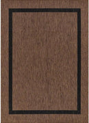 Bordered Outdoor Rug 6x9 Washable Outside Carpet for Indoor Patio Porch Waterproof Easy Cleaning Non Shedding Area Rugs Nut Brown - Black 6 x 9 by CozyNest Decor