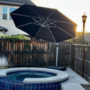 PURPLE LEAF 11ft Solar powered LED Patio Umbrella Outdoor Round Umbrellas Large Cantilever Umbrella with LED lights Windproof Offset Umbrellas Heavy Duty Sun Umbrella for Garden Deck Pool Patio, Grey by GreenHaven Gardens
