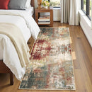 Washable Area Rugs 2'x6' Non-Slip Modern Abstract Soft for Living Room Entryway Bedroom Nursery, Print Pattern, Brown Rust Red Multi by TinyTreasures Baby Boutique