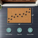 Barnyard Designs Natural Coco Coir Heavy Duty Backing Doormat - Large Cute Non-Slip Front Door Welcome Mat for Outside Entrance or Porch Entry, Brown (30x48, Paws) by CozyNest Decor