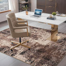 Living Room Rugs 5x7 Brown Washable Area Rug, Abstract Modern Bedroom Rugs Coffee Non Slip Stain Resistant Neutral Large Carpet for Nursery, Dining, Kids Playroom, Dining Room, Office by TinyTreasures Baby Boutique