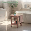 HDPE Shower Bench Seat Capacity 300LB, Waterproof Bathroom Stool with Side Carry Holes, Compact 16.8" L Design, Non-Slip Shower Seat for Elderly, Shaving Legs & Spa - Indoor/Outdoor Use(Brown) by TinyTreasures Baby Boutique