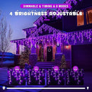 JMEXSUSS Purple Christmas Icicle Lights, 38.8 FT 400 LED Purple Icicle Lights Outdoor Waterproof, 8 Modes Purple Christmas Lights with 80 Drops Plug in for House Christmas Party Decorations by GreenHaven Gardens