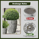 Craft flowerpots 16"+12"+10" Dia Round Concrete Planter Set of 3 Large Outdoor/Indoor Planter Pots Containers with Drainage Holes and Rubber Plug for Home Garden (Grey, Large) by CozyNest Decor