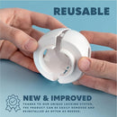 Baby Proofing Door Knob Covers 4 Pack - Easy to Install Child Safety Locks for Doors, Durable & Reusable Child Proof Door Lock, Dual-Lock & Versatile Design, Fits Round Doorknobs, White by TinyTreasures Baby Boutique