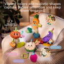 TUMAMA Hanging Vegetable Plush Toy Set, 4 Different Vegetable Crib Stroller Toys, Early Baby Cognitive Sensory Rattle Hanging Toy with Teether. Suitable for Babies 0, 3, 6, 9, 12 Months by TinyTreasures Baby Boutique