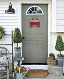Interchangeable Welcome Sign for Front Door Red Farmhouse Truck Decor Hanging Sign with 11 Interchangeable Seasonal and Holiday Decor Signs 12x14 in. (Country Rustic) by CozyNest Decor