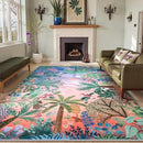 LIVEBOX Washable 6x9 Rug for Living Room, Soft Jungle Animal Print Rugs for Bedroom Aesthetic, Non Slip Purple Boho Rug Botanical Kids Rugs for Bedroom Girls,Stain Resistant Kid Rug for Playroom by CozyNest Decor
