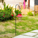 Solar Lights Lantern Lamp with Shepherd Hook, Solar Metal Lanterns, Outdoor Lights Decor,Edison Bulb Lights for Garden ,Outside Decor for Pathways,Patio, Lawn, or Landscaping(Red) by GreenHaven Gardens