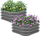 2-Pack 2x1ft Galvanized Raised Garden Bed, Outdoor Planter Bed, Metal Planter Box for Gardening and Planting,Dark Grey by GreenHaven Gardens
