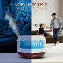 ASAKUKI Essential Oil Diffuser for Home, 500ml Aromatherapy Fragrant Oil Humidifier Vaporizer, 7-Color Light and Auto-Off Safety Switch Reddish-Brown by TinyTreasures Baby Boutique