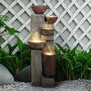 Naturefalls 39.7in.Modern Outdoor Fountain -5-Tier Resin Water Feature, Indoor Outdoor Garden Waterfall Fountain with Contemporary Design&LED Lights for Patio, Yard, Deck, House, Office, Home Decor by GreenHaven Gardens