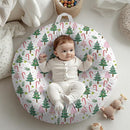 Cartoon Winter Christmas Tree Stars Leaves Pattern Baby Lounger Cover, Unisex Removable Infant Newborn Snug Fit Floorseat Sleeping Lounger Slipcover for Boys Girls Lounger Pillow, Cover Only-24*26 by TinyTreasures Baby Boutique