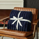 Amélie Home Faux Fur Throw Blanket for Couch, Cozy Fuzzy Fluffy Fur Luxurious Soft Striped Plush Gift Blankets for Family Sofa Chair Bed Living Room Bedroom, 55"x70", Navy Blue by CozyNest Decor