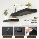 Deep Floating Shelves for Wall | 36 Inch Wide x 12 Inch Deep Black Floating Shelves | 36W x 12D Rustic Wood Wide Wall Shelves | Bookshelf Laundry Shelf TV Shelf by CozyNest Decor