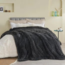 GONAAP Fuzzy Faux Fur Throw Blanket Dark Grey Super Soft Cozy Plush Fuzzy Shaggy Blanket for Couch Sofa Bed (Dark Grey, Throw(50"x60")) by CozyNest Decor