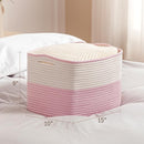 UBBCARE 4 Pack Baskets for Organizing, Woven Storage Baskets for Toys and Towel, Rectangle Cotton Rope Basket with Handles, 15''L x10''W x9''H, Pink by TinyTreasures Baby Boutique