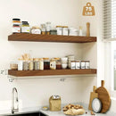 Heimlove Walnut Bathroom Shelves Floating Shelves for Wall Shelf Over Toilet Long Wall Mounted Modern Farmhouse,48 x 12 Wall Shelves with Invisible Brackets for Living Room, Kitchen, Bedroom by CozyNest Decor