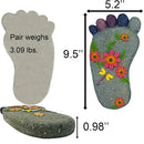 Stepping Stones - Resin Footprint Shaped Set of 2 (Light Gray) by GreenHaven Gardens