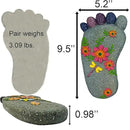 Stepping Stones - Resin Footprint Shaped Set of 2 (Light Gray) by CozyNest Decor