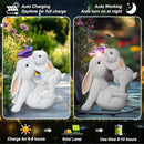 Easter Bunny Figurines Solar Garden Outdoor Statue with Butterfly Decorations Lights Easter Bunnies Decor Gifts for Women Mom Rabbit Statue for Outside Yard Patio Garden Lawn Ornament by GreenHaven Gardens