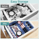 WOWBOX 25 PCS Plastic Drawer Organizer Set, 4 Sizes Desk Drawer Divider Organizers and Storage Bins for Makeup, Jewelry, Gadgets for Kitchen, Bedroom, Bathroom, Office, Clear Dark Blue by TinyTreasures Baby Boutique