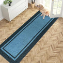 PURRUGS Dirt Trapping Door Mat 24" x 84", Non-Slip/Skid Machine Washable Entryway Rug, Shoes Scraper, Area Rug, Super Absorbent Welcome Mat for Muddy Wet Shoes and Paws, Light Blue & Navy by CozyNest Decor