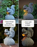 Solar Garden Statue – Hand-Painted Resin Squirrel on Pinecone with Glowing LED Acorn – Charming Yard, Patio & Balcony Decor – Gift for Mom, Grandma & Garden Lovers by CozyNest Decor