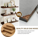 Floating Picture Ledge Shelves 48 Inch Solid Oak Wood Set of 2, Rustic Wall Storage Shelves with Lip, Kids Bookshelf, Photo & Picture Ledge Shelves for Bedroom, Living Room, Kitchen by CozyNest Decor