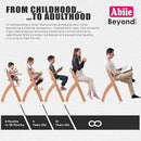 Abiie Beyond Junior Wooden High Chair with Tray - Adjustable and Convertible High Chair for Babies and Toddlers - 6 Months to 250 Lb - Water Resistant - Natural Wood with Black Pearl Cushion by TinyTreasures Baby Boutique