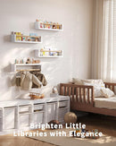 Nursery Book Shelves - 4 Pack, Wall Book Shelves for Bedroom Kids, Kids Wall Book Shelf, Book Shelf for Kid Rooms, Toddler, Baby, Play Room, Nursery Decor by TinyTreasures Baby Boutique