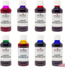 milo Liquid Watercolor Paint Set of 8 Colors | 4 oz Bottles | Washable, Safe and Non-Toxic | Made in USA | Art & Craft Paints for Kids, School Supplies Painting Set for Children | Easy to Pour Fluid Bottles by TinyTreasures Baby Boutique