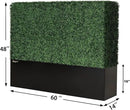 Artificial Boxwood Hedge Divider Wall with Black 201 Stainless Steel Planter Box (60" L X 48" H X 14" D) by GreenHaven Gardens