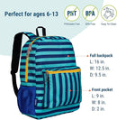 Wildkin 16-inch Kids Backpack – Durable, Padded & Spacious School Bag for Boys & Girls - Blue Stripes by TinyTreasures Baby Boutique