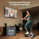 Sunny Health & Fitness 2-in-1 Sit/Stand Mini Elliptical Machine, Portable Under Desk Peddler Exerciser for Senior Home Workout, Optional Free Sunnyfit App Bluetooth Link, Handlebars or Resistance Band by CozyNest Decor