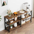 LVB Rustic Console Table, Industrial Wood Metal Sofa Table Behind Couch, Farmhouse Long Entryway Table with Storage Shelf, Large Wooden Foyer Hallway Table for Entry Living Room, Rustic Brown, 63 Inch by CozyNest Decor