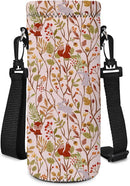 Neoprene Water Bottle Carrier Bag with Adjustable Shoulder Strap for Men Women Walking Hiking,Portable Insulated Holder Case for Stainless Steel/Glass/Plastic Bottles by TinyTreasures Baby Boutique