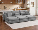 Oversized Modular Sofa, Extra Deep Cloud Chenille Sectional Couch with Ottoman Chaise, Fluffy Chenille 6 Seater Couch Bed for Living Room, Villa (Sofa Bed 6 Seater, Chenille Grey) by CozyNest Decor