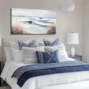 amatop Large Canvas Art Wall Decor for Bedroom Living Room –Rustic Coastal Ocean Artwork for Walls with Sailboat and Waves – Blue and White Nautical Beach Seascape Canvas Print 48x24 Inch by CozyNest Decor