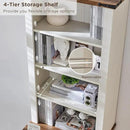RedLemon Bookcase with 2 File Drawers, 72" Tall Farmhouse Bookshelf with Storage and Adjustable Shelves, 4 Tier Rustic Wood Bookshelf with Cabinet for Home Office, Living Room (Antique White) by CozyNest Decor