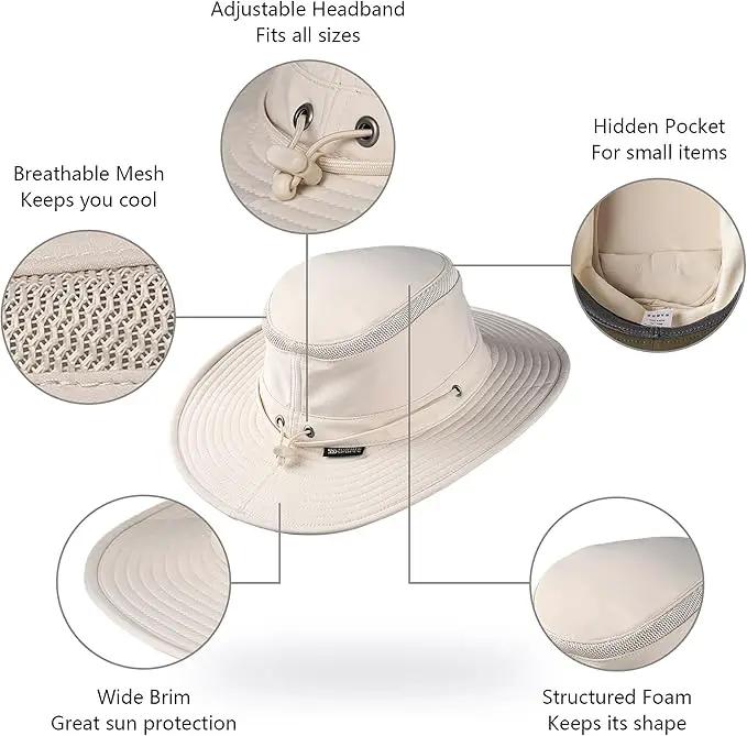 Cimarron Wide Brim Safari Sun Hat for Women & Men – UPF 50+ Outdoor Fishing Hat | Hiking, Running Travel Sun Protection Hat, photo 3 of 8