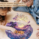 Jigfoxy Wooden Puzzles for Adults, Starry Night Fawn Wood Puzzles Adult, Unique Animal Shape Wooden Jigsaw Puzzles for Adults, Birthday Gifts for Puzzle Lovers, Family, Friend (S-8.5 * 8.5in-100pcs) by TinyTreasures Baby Boutique