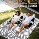 OLANLY Waterproof Outdoor Rug 6x9 ft, Reversible Outdoor Plastic Straw Rug with Leaf Pattern, RV Mat, Indoor Outdoor Carpet for Patio, Camping, Balcony, Deck, Backyard, Grey & White by CozyNest Decor