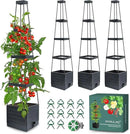Raised Garden Bed Planter Box with Trellis, 58” Tomato Cage Planter Raised Garden Bed with Trellis for Climbing Vegetables Plants Tomato Cage w/Self-Watering, Indoor Outdoor Use (4) by GreenHaven Gardens