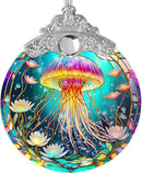 Stained Glass Suncatcher, Jocidea Jellyfish Ornament, Christmas Ornaments, Holidays Ornaments, Christmas Tree Decor, Jellyfish Decor for Home, Jellyfish Gifts by GreenHaven Gardens