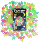 Glow in The Dark Stars and Moon Stickers for Ceiling - 200pcs 3D Luminous Adhesive Stars Create Realistic Starry Sky - Room Decor for Kids Bedroom, Wall Stickers by TinyTreasures Baby Boutique
