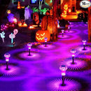 Halloween Solar Lights Outdoor 16 Pack Purple LED Waterproof Mushroom Outside Lights for Yard Garden Patio Pathway Walkway Landscape Halloween Decorations by CozyNest Decor
